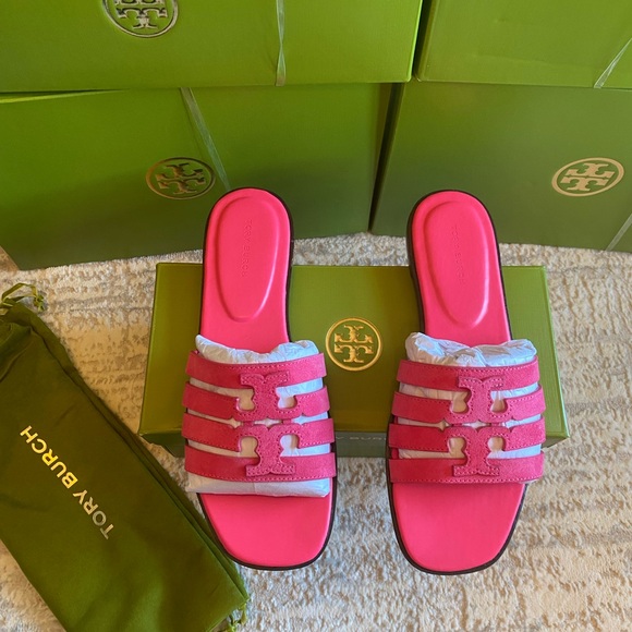 Tory Burch Shoes - Tory Burch Ines Cage Slide Suede Sandals